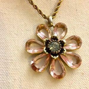 Betsy Johnson Pink Crystal Necklace